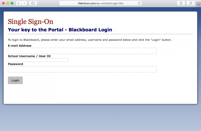 A fake login page is presented by the link. 