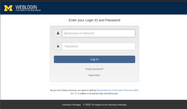 Image of fake web login page. Always check the URL before logging in.