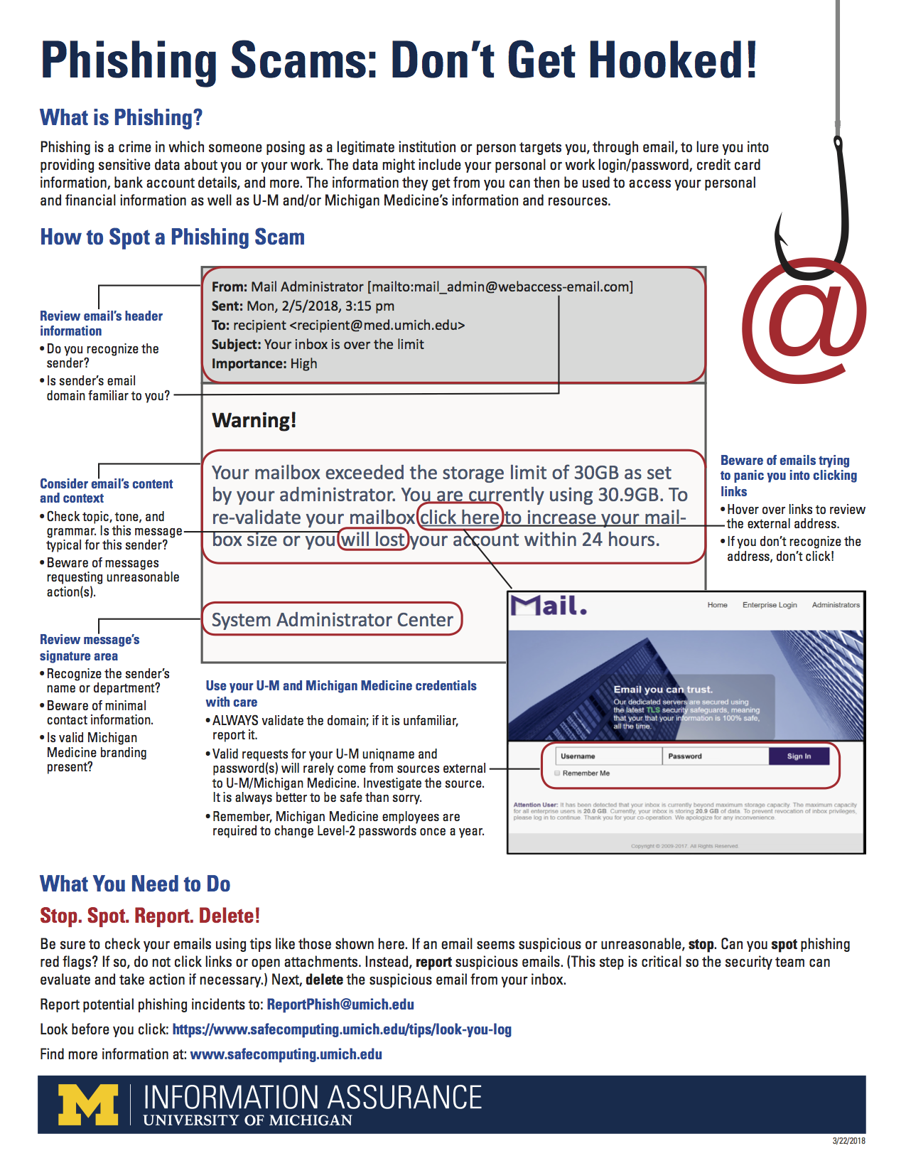 Image of the anti-phishing tip sheet in English.