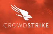 Crowdstrike logo: white silhouette of a falcon on a red background