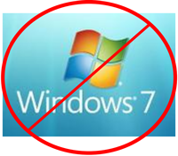 Windows 7 icon with red slash mark