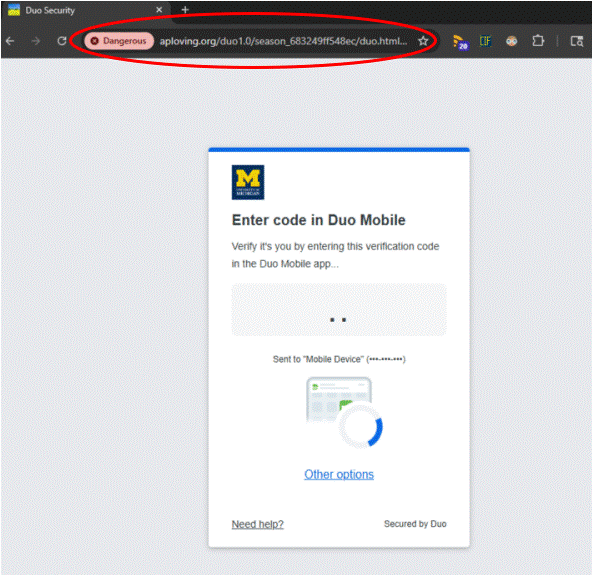 Fake Duo Verification Code Prompt