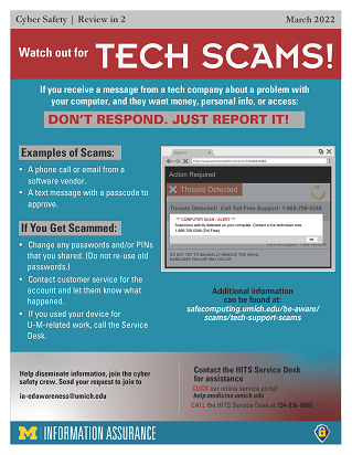 Watch out for TECH SCAMS!