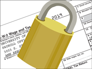 Lock over a copy of a Form W-2