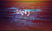 digital screen wth text, Log4j vulnerability
