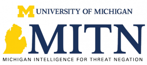 Logo for University of Michigan MITN Michigan Intelligence for Threat Negation