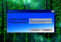 Computer screen showing a login prompt