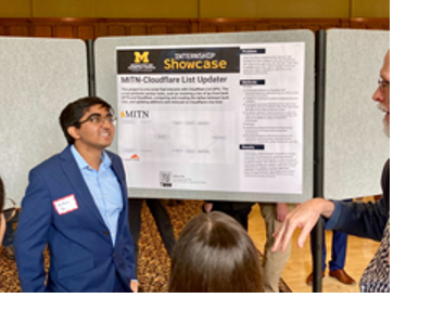 Nathan presenting at the intern showcase