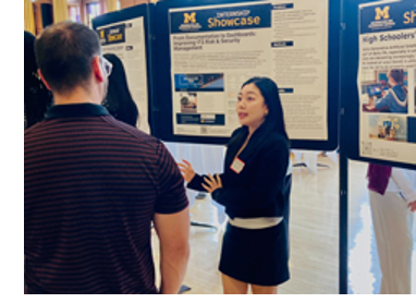 Amberly presenting at the intern showcase