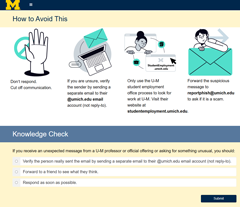 screen shot of safe computing student course