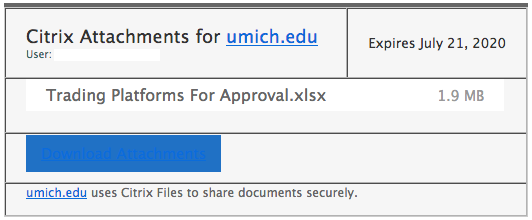 Screenshot of the originally formatted phishing email. This email was formatted as a table with links in it.