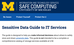 Screen capture of Sensitive Data Guide website