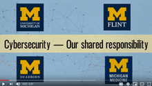 Video stll with text, "Cybersecurity - Our shared responsibility"