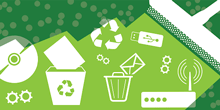 Collection of green recycling icons