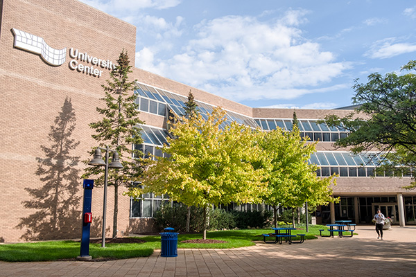Image of the exterior of the University Center, Flint Campus.