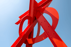 abstract red sculpture