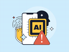 graphic with ai and alert symbol