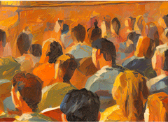 artistic rendering of a crowd