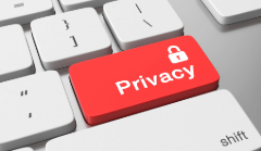 red privacy key on keyboard
