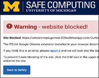 Image from the Chrome store of the new U-M Chrome extension.