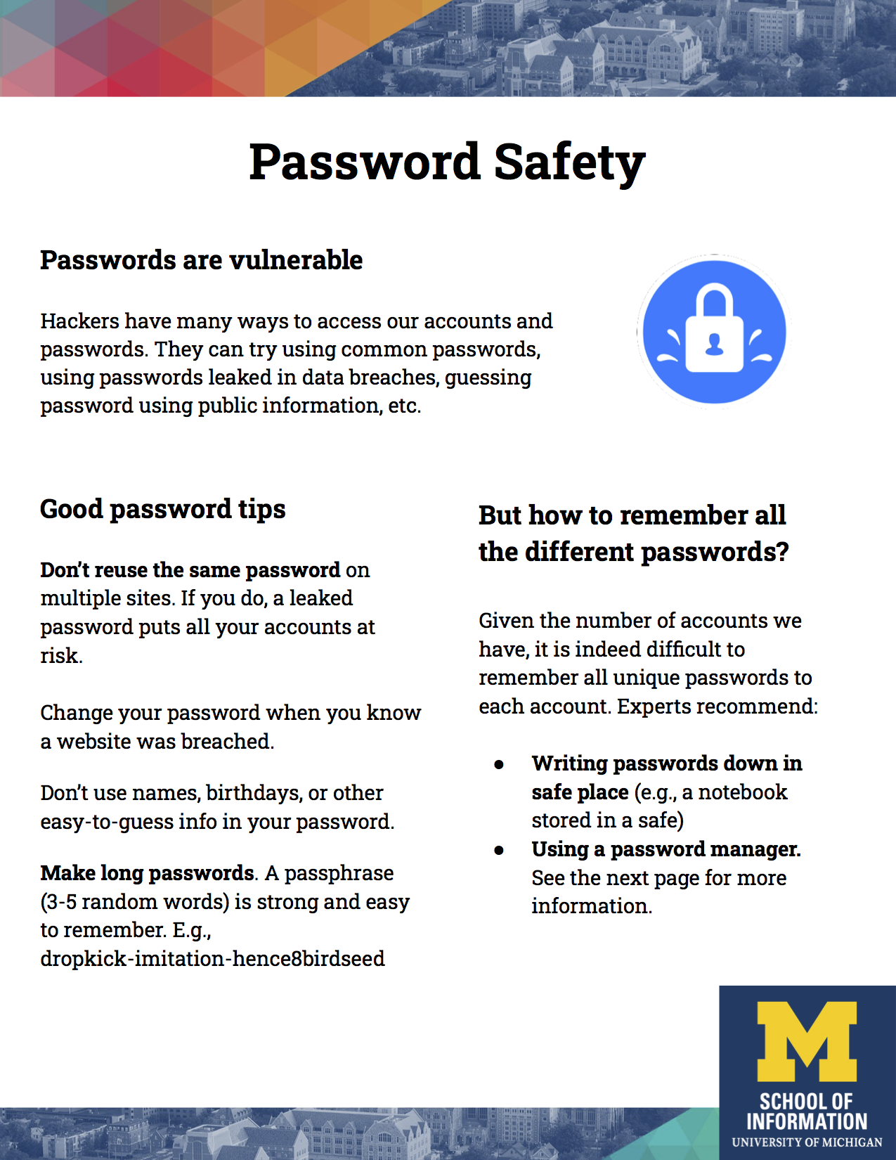Preview of the Password Safety poster.