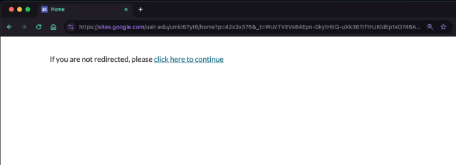 Google page with an external link